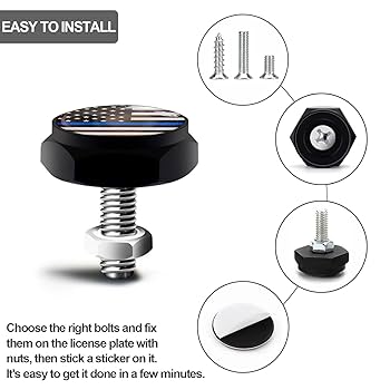 Amazon.co.jp: ナンバープレートボルト 装飾キット 4個 アメリカ